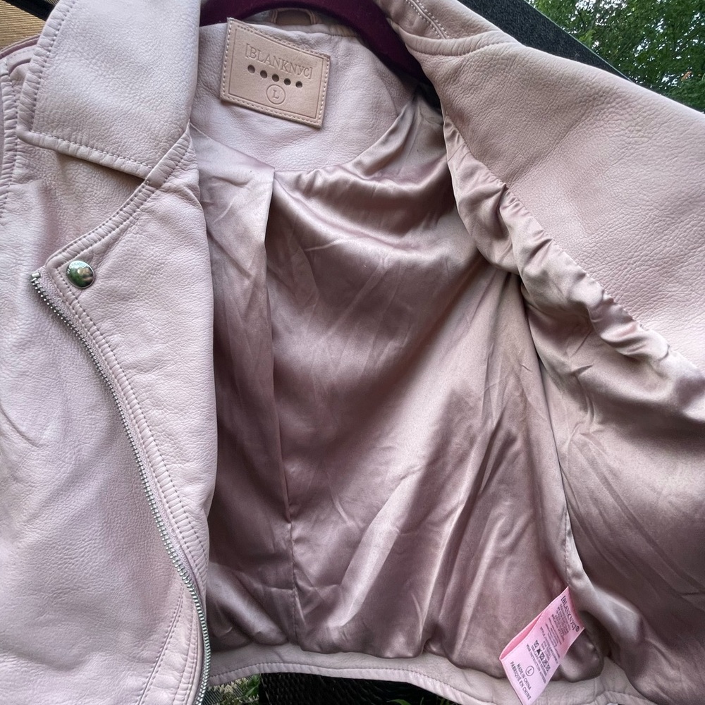 Blank NYC Women's Soft Pink faux Leather Jacket - Picture 3 of 3